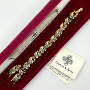 Camrose & Kross Gold Plated  Sapphire Blue Crystal JBK Bracelet with Box